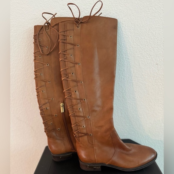 Vince Camuto Shoes - Vince Camuto Tan Lace-Up Leather Boots